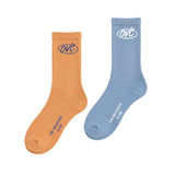 2-Pack Socks Set 80s Logo - Apricot & Light-Blue