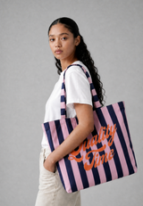 Quality Time Shopping Bag - Striped