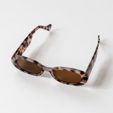 Retro Oval Sunglasses - Brown/Animal Print