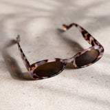 Retro Oval Sunglasses - Brown/Animal Print