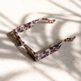 Retro Oval Sunglasses - Brown/Animal Print
