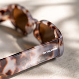 Retro Oval Sunglasses - Brown/Animal Print