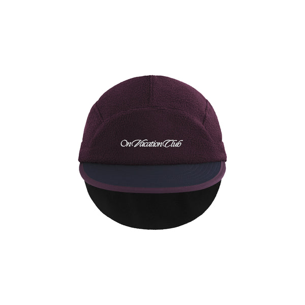 Let's take a trip Fleece Earflap Cap - Burgundy