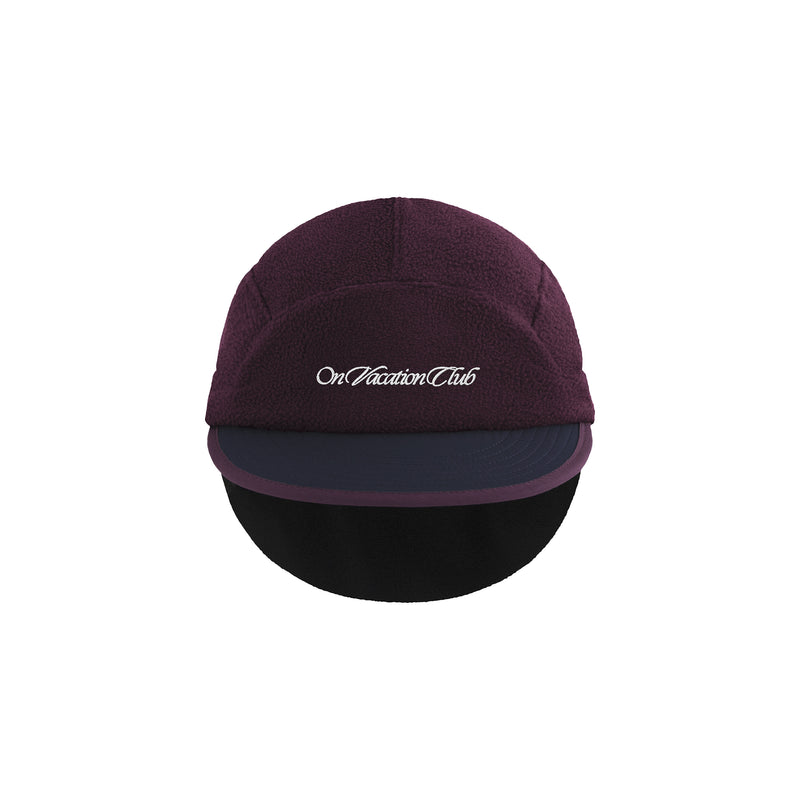 Let's take a trip Fleece Earflap Cap - Burgundy