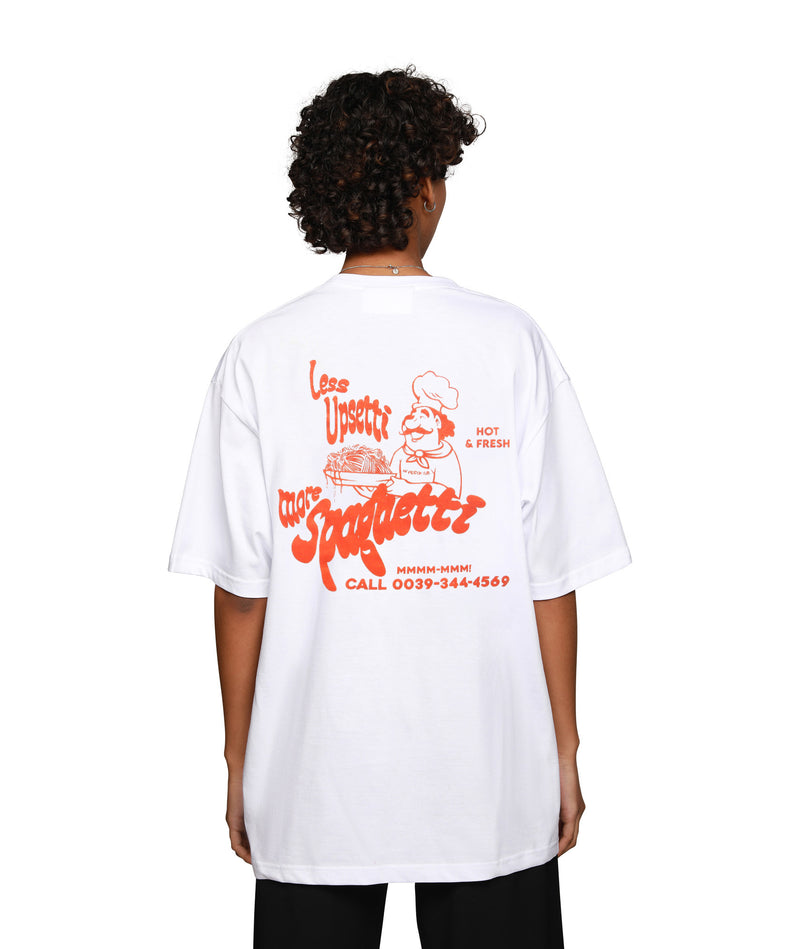 Less Upsetti T-Shirt - White – On Vacation