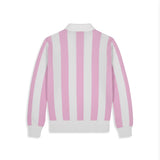 Retreat Striped Knit Polo Sweater - Pink