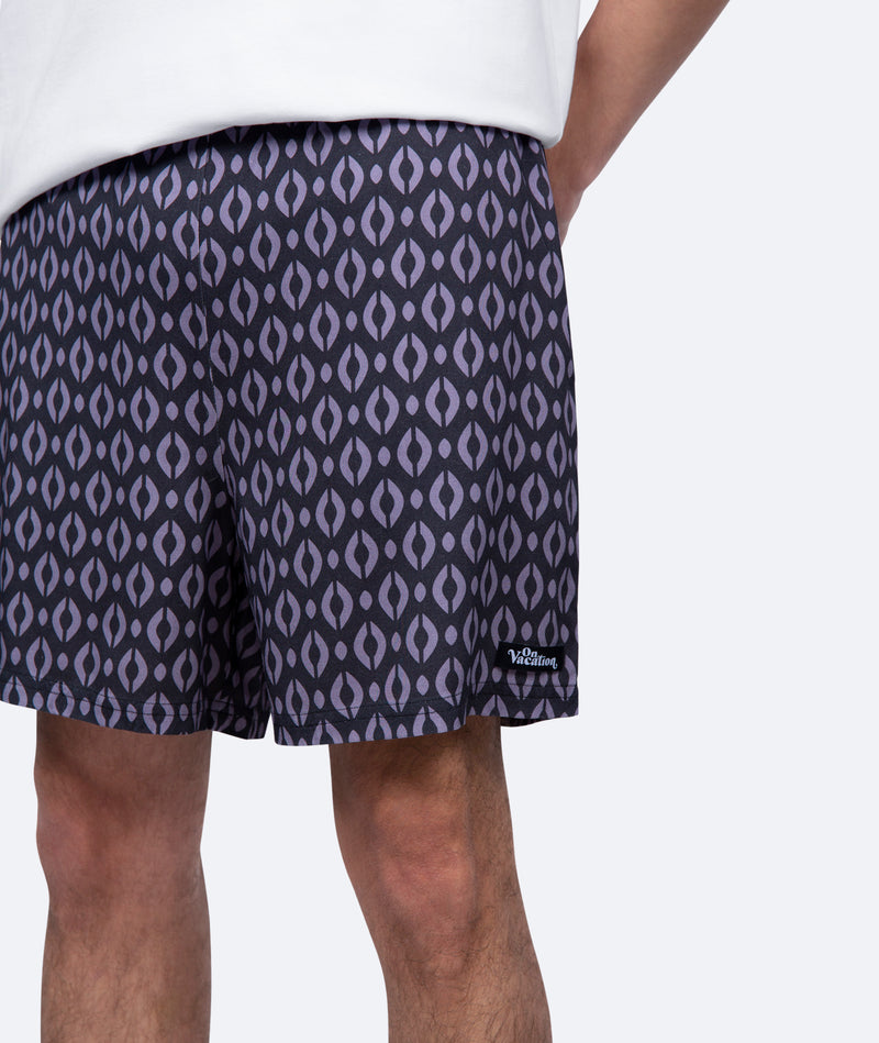 Viscose Shorts Geometry - Black