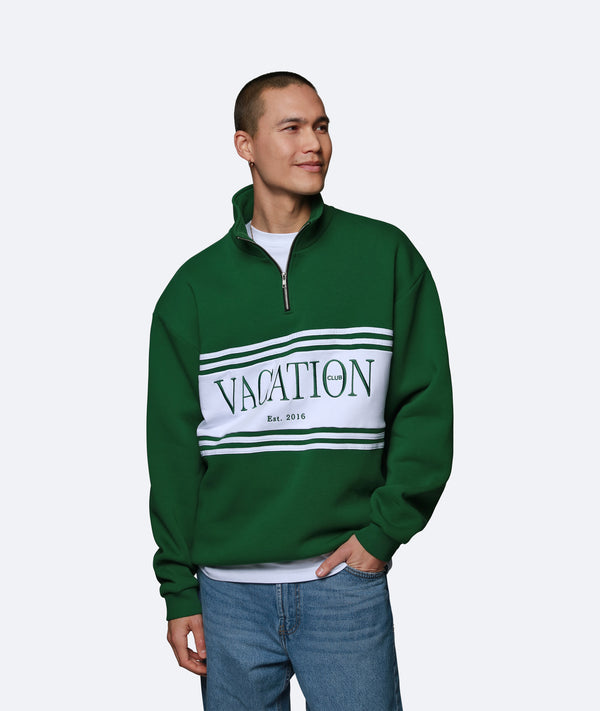 Classic Logo Half Zip Sweater - Grass Green