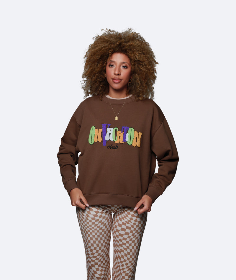 Pleasure Logo Ladies Sweater - Chocolate