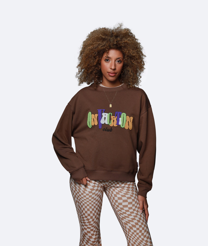 Pleasure Logo Ladies Sweater - Chocolate