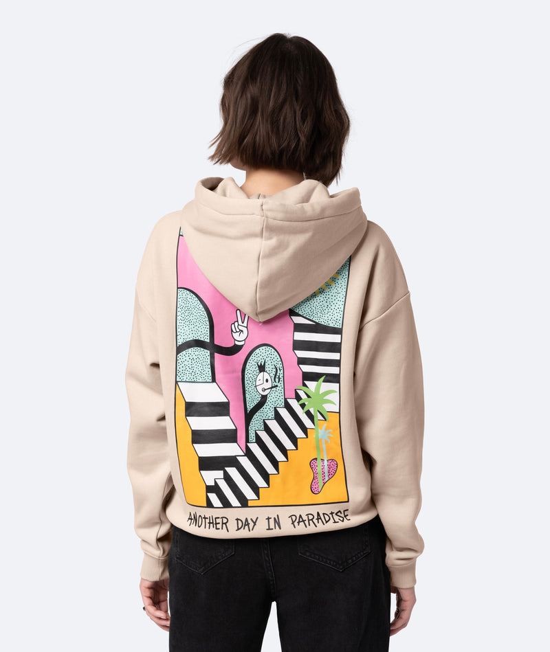 Another Day in Paradise Ladies Hoodie - Sand