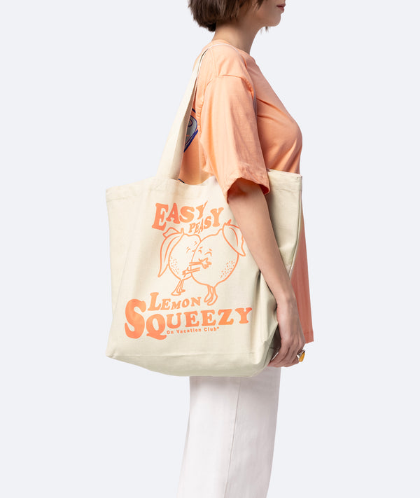 Lemon Squeezy Beach Bag - Natural