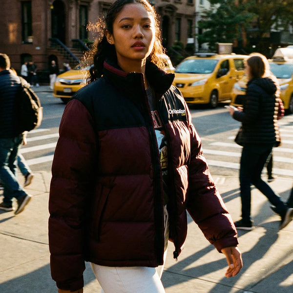 Members Club Puffer Jacket - Burgundy