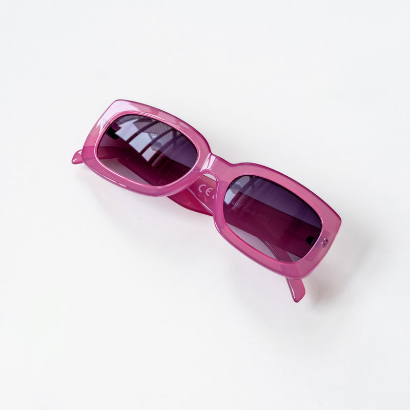 Chunky Retro Sunglasses - Berry