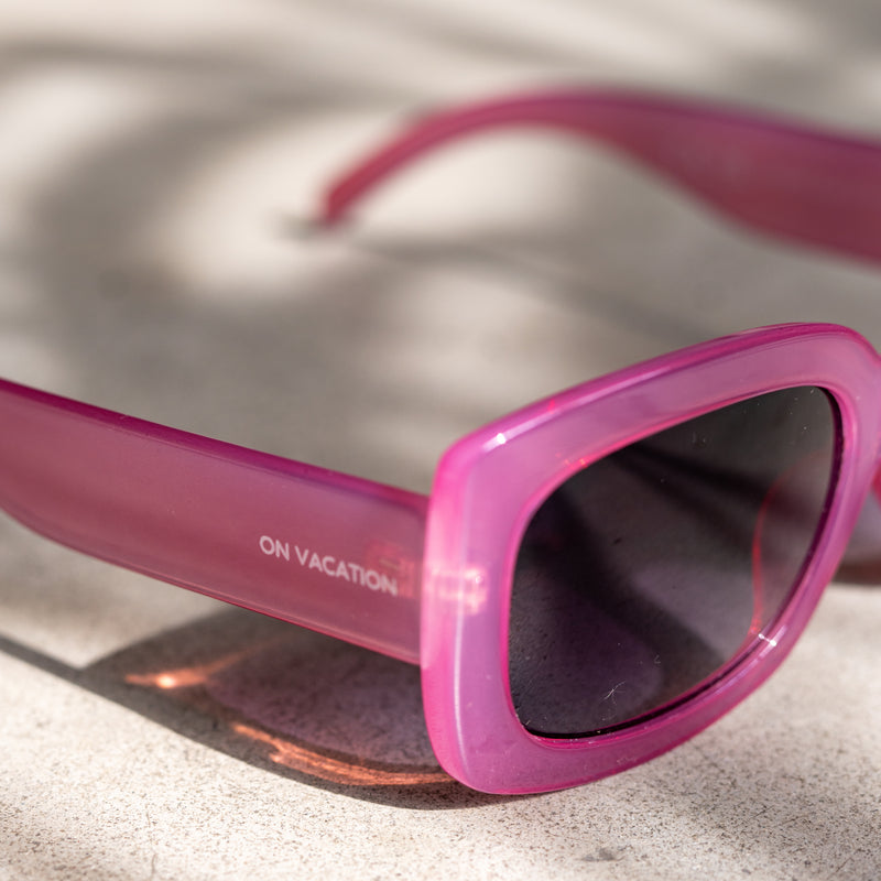 Chunky Retro Sunglasses - Berry