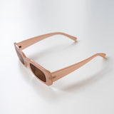 Chunky Rectangular Sunglasses - Nude