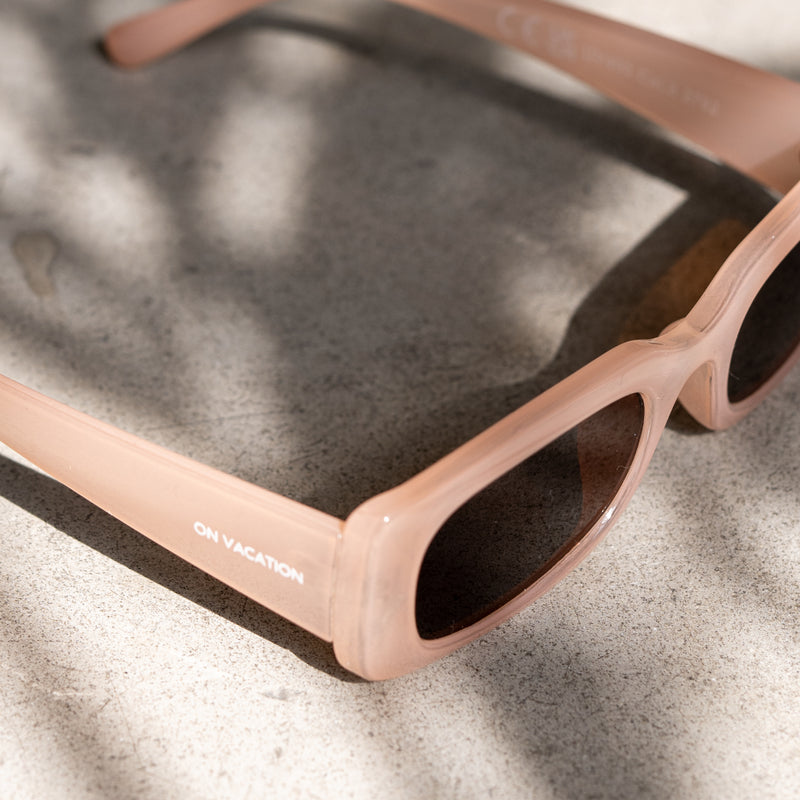 Chunky Rectangular Sunglasses - Nude