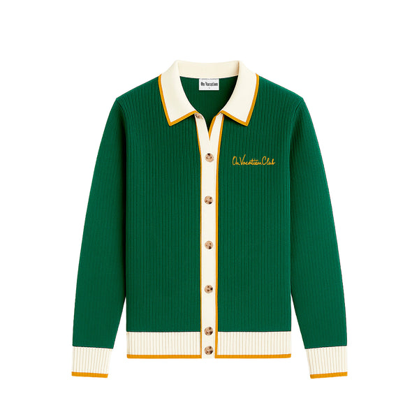 シゲコセンソユニコ ダークグリーン ニットチュニックスヌード付き 長袖 Sorrento Knit Jacket - Green – On Vacation