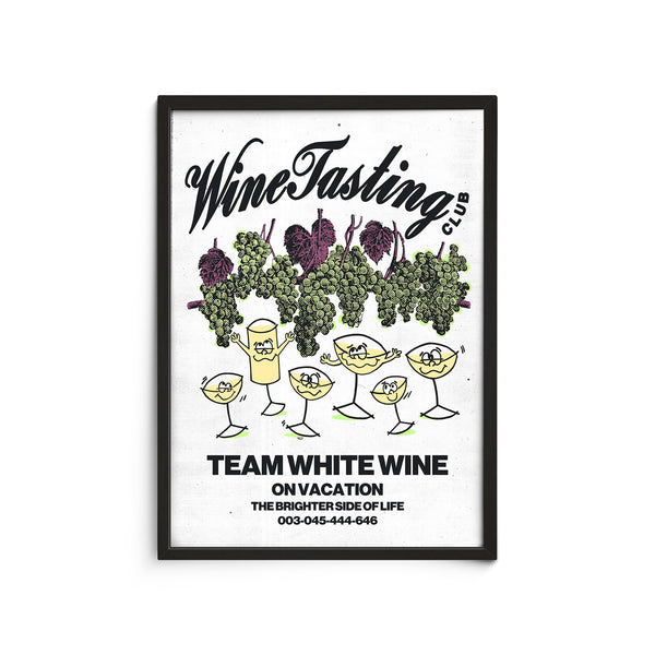 Wine Tasting Club Poster - Team Whitewine