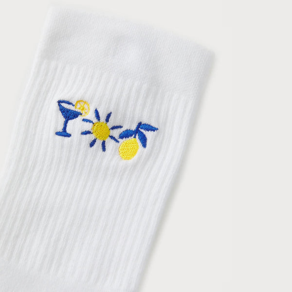 Triple Fun Tennis Socks - White