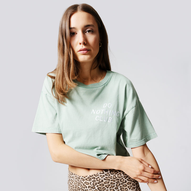 Do Nothing Club Ladies Cropped T-Shirt - Mint