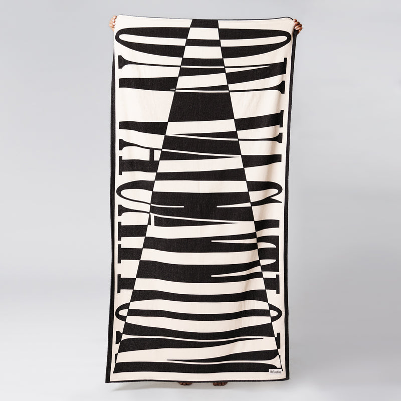 Triangle Oversize Beach Towel - Black/Off White