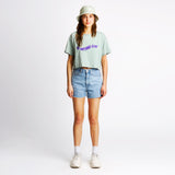 Ladies' Swung Cropped Top - Light Green