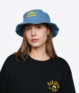 Too Blessed to be Stressed Corduroy Bucket Hat - Blue