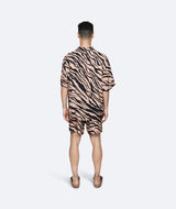 Zebra Viscose Shorts - Brown/ Black