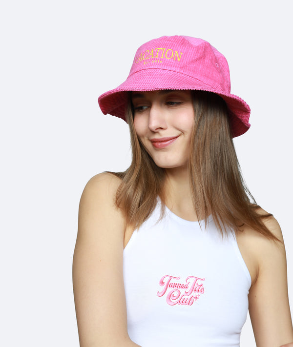 Classic Logo Corduroy Bucket Hat - Pink