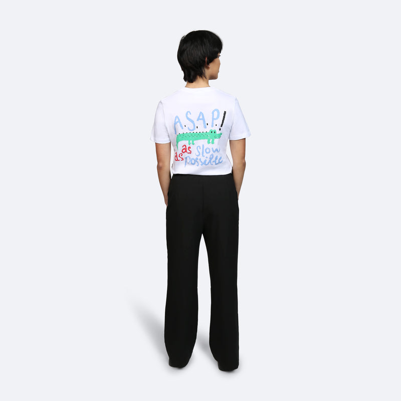 ASAP As Slow as Possible Ladies T-Shirt - White