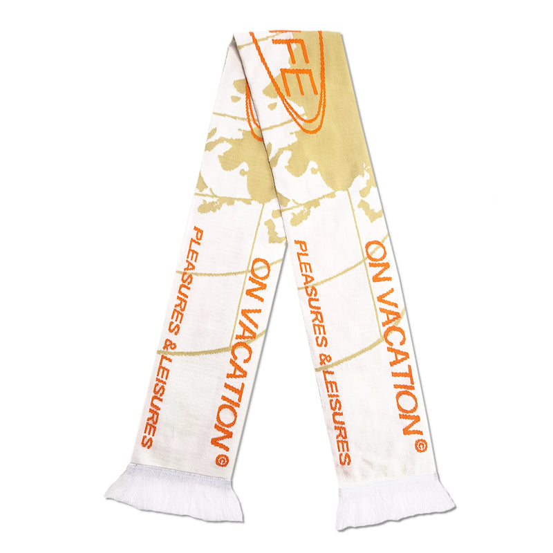 Goodlife Knit Scarf - White/Orange