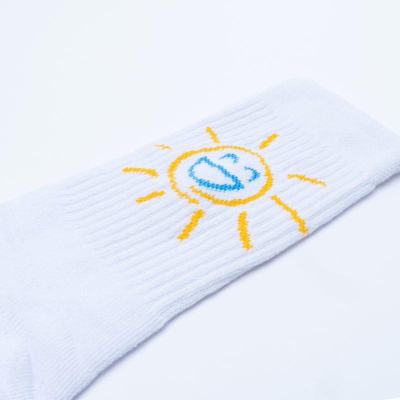 Sun Smile Tennis Socks - White
