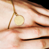 Round Logo Pendant Necklace - Gold