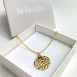 Round Logo Pendant Necklace - Gold