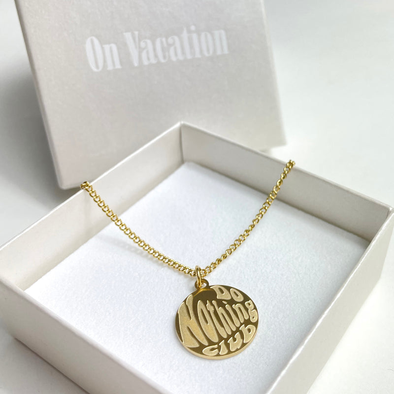 Round Logo Pendant Necklace - Gold