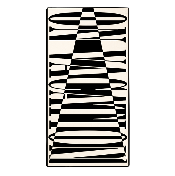 Triangle Oversize Beach Towel - Black/Off White