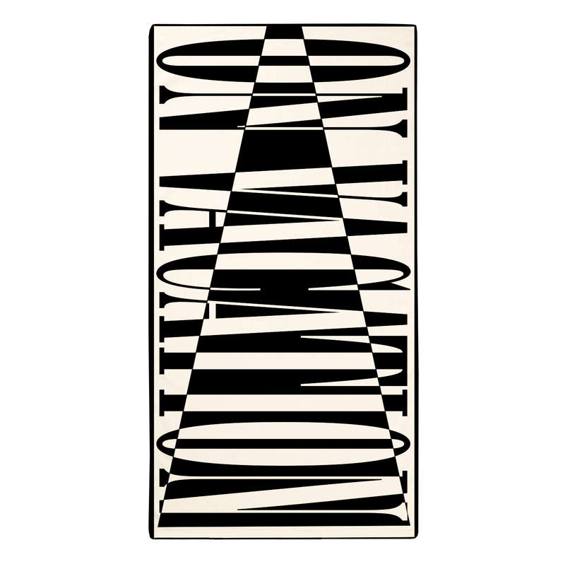 Triangle Oversize Beach Towel - Black/Off White