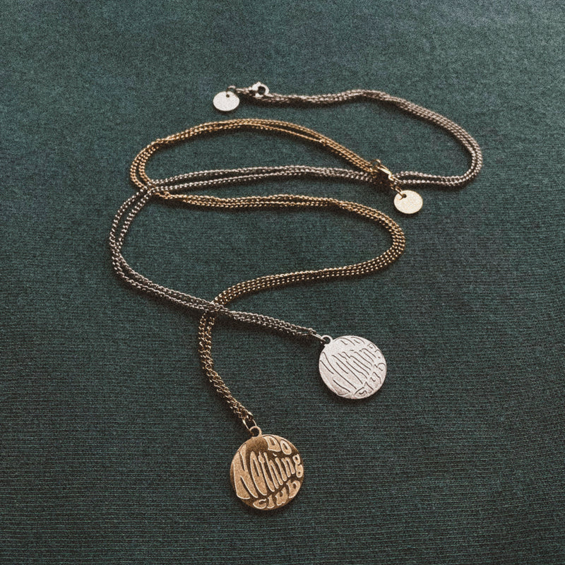 Round Logo Pendant Necklace - Gold