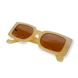 Retro Square Sunglasses - Honey
